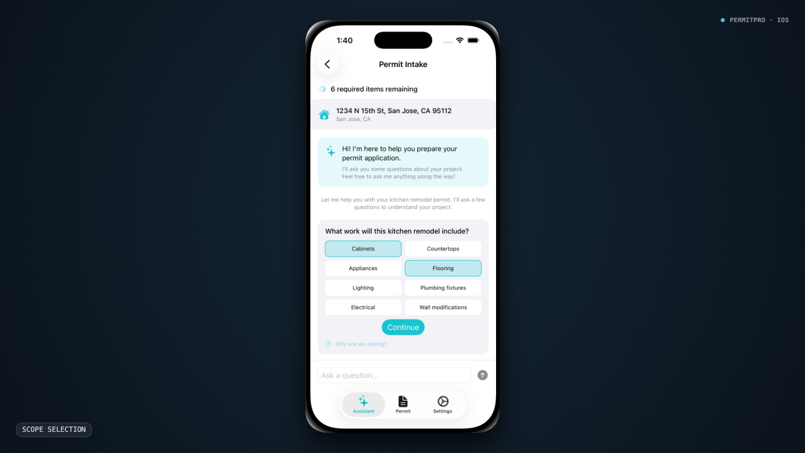 PermitPro project selection